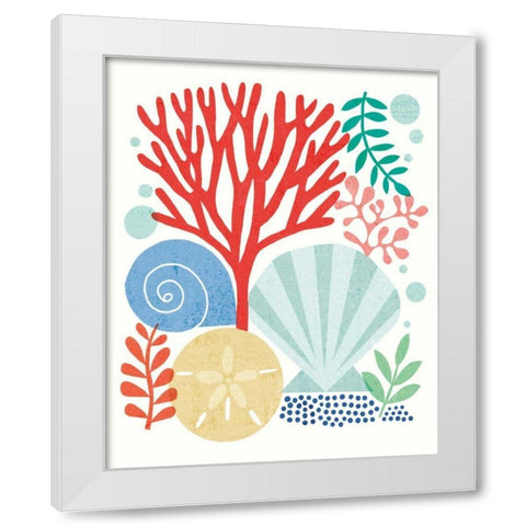 Under Sea Treasures V White Modern Wood Framed Art Print by Mullan, Michael