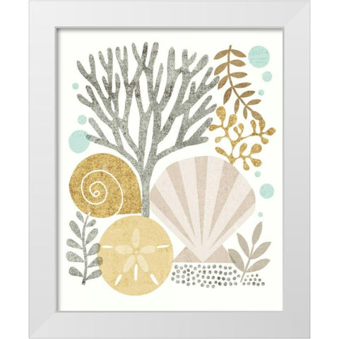 Under Sea Treasures V Gold Neutral White Modern Wood Framed Art Print by Mullan, Michael