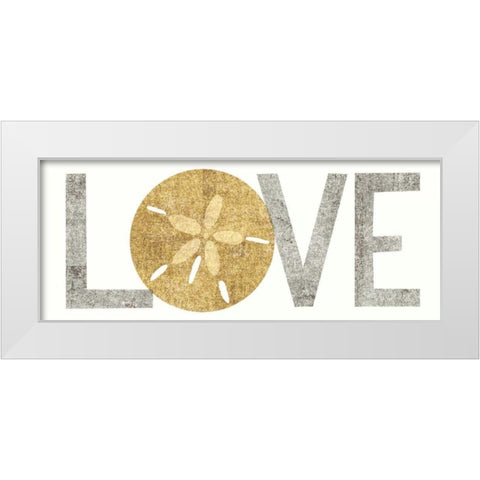 Under Sea Treasures Love Gold Neutral White Modern Wood Framed Art Print by Mullan, Michael