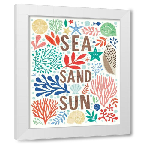 Under Sea Treasures III White Modern Wood Framed Art Print by Mullan, Michael