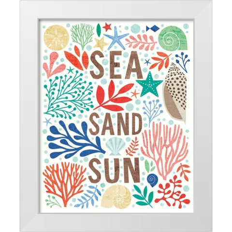 Under Sea Treasures III White Modern Wood Framed Art Print by Mullan, Michael