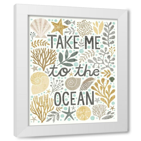 Under Sea Treasures IV Gold Neutral White Modern Wood Framed Art Print by Mullan, Michael
