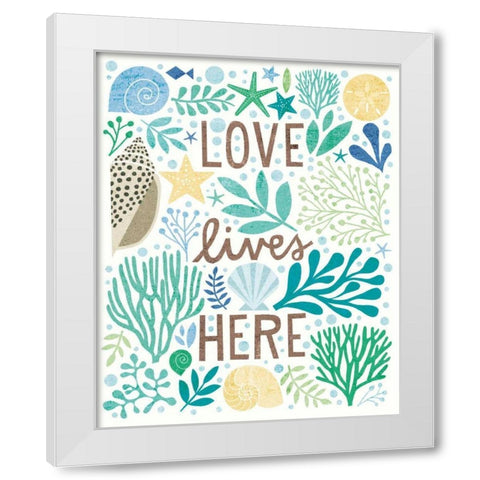 Under Sea Treasures II Sea Glass White Modern Wood Framed Art Print by Mullan, Michael