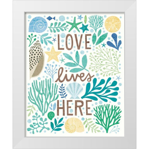 Under Sea Treasures II Sea Glass White Modern Wood Framed Art Print by Mullan, Michael