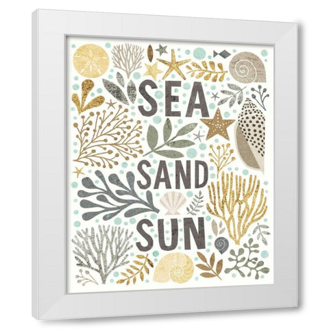 Under Sea Treasures III Gold Neutral White Modern Wood Framed Art Print by Mullan, Michael