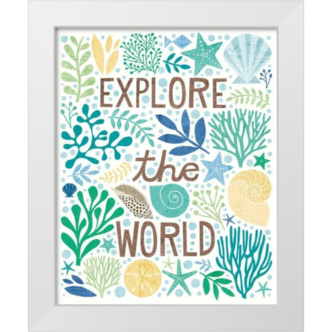 Under Sea Treasures I Sea Glass White Modern Wood Framed Art Print by Mullan, Michael