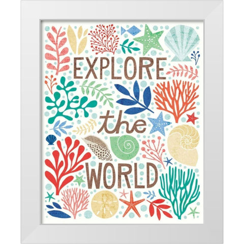 Under Sea Treasures I White Modern Wood Framed Art Print by Mullan, Michael