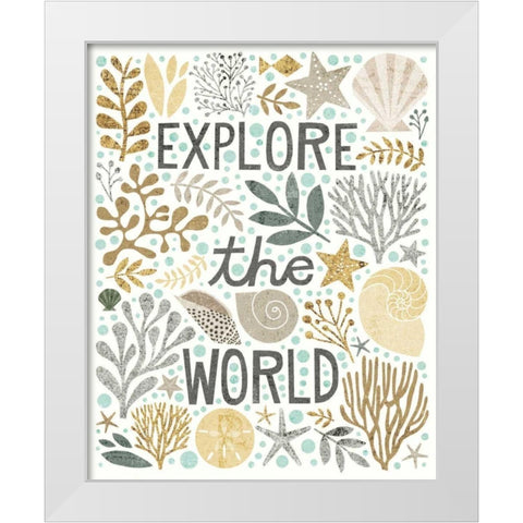 Under Sea Treasures I Gold Neutral White Modern Wood Framed Art Print by Mullan, Michael