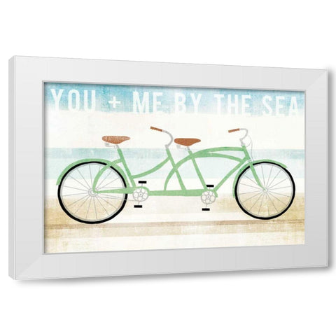 Beach Cruiser Tandem White Modern Wood Framed Art Print by Mullan, Michael