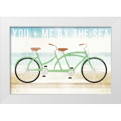 Beach Cruiser Tandem White Modern Wood Framed Art Print by Mullan, Michael