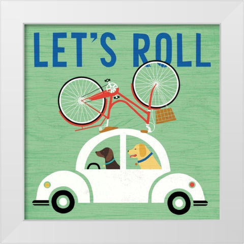 Beach Bums Beetle II White Modern Wood Framed Art Print by Mullan, Michael