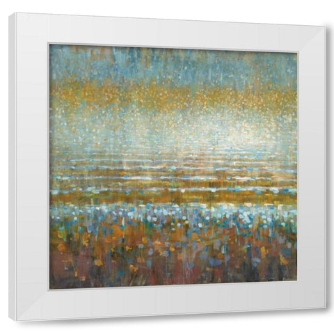 Rains over the Lake White Modern Wood Framed Art Print by Nai, Danhui