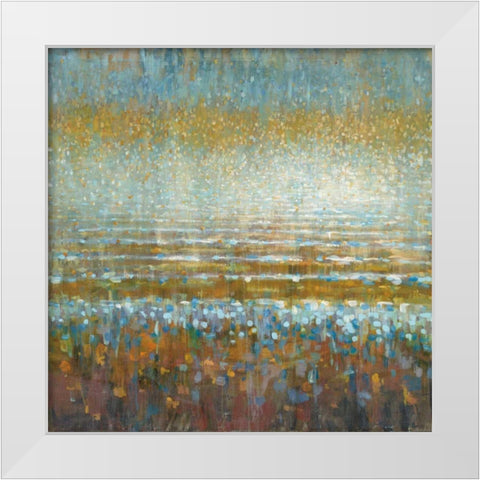 Rains over the Lake White Modern Wood Framed Art Print by Nai, Danhui