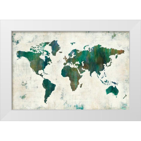 Discover the World White Modern Wood Framed Art Print by Melissa, Averinos