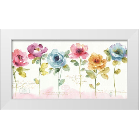 Rainbow Seeds Loose Floral V White Modern Wood Framed Art Print by Audit, Lisa