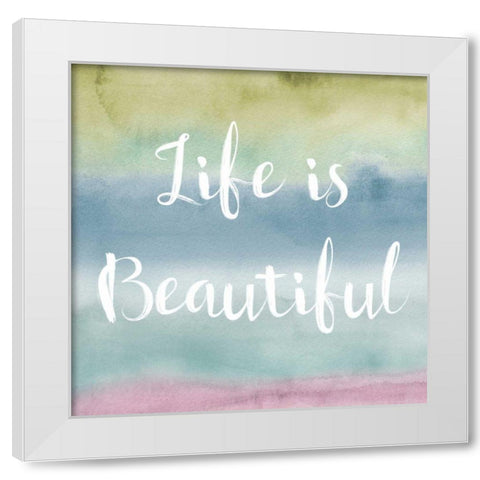 Rainbow Seeds Painted Pattern XIV Cool Life White Modern Wood Framed Art Print by Audit, Lisa