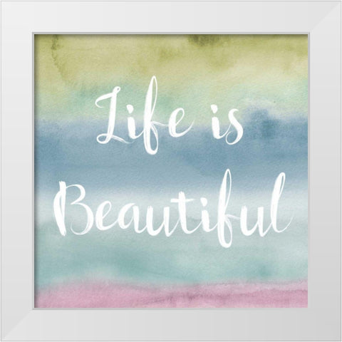 Rainbow Seeds Painted Pattern XIV Cool Life White Modern Wood Framed Art Print by Audit, Lisa