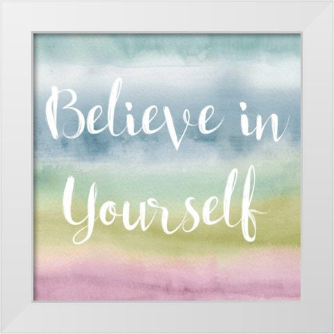 Rainbow Seeds Painted Pattern XIV Cool Believe White Modern Wood Framed Art Print by Audit, Lisa