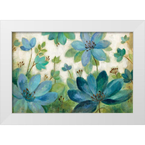 Peacock Bloom White Modern Wood Framed Art Print by Vassileva, Silvia