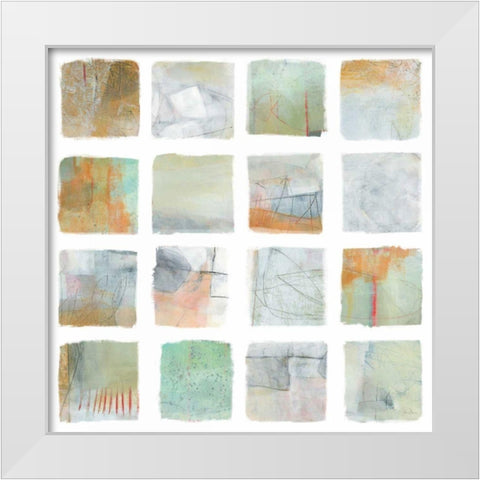 The Misty Fields White Modern Wood Framed Art Print by Davies, Jane