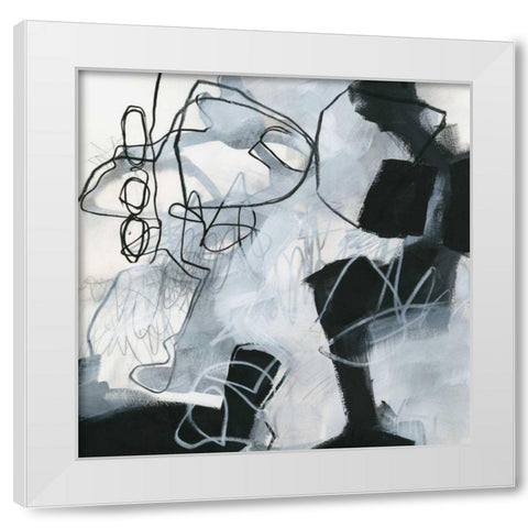 Whats Happening II White Modern Wood Framed Art Print by Davies, Jane