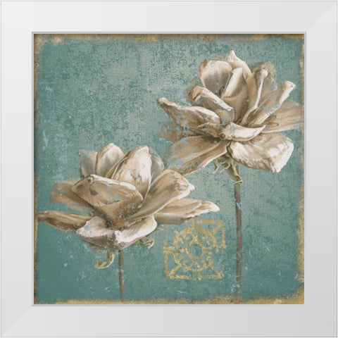Seed Pod II no Words Turquoise White Modern Wood Framed Art Print by Grove, Beth