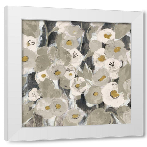 Velvety Florals Neutral II White Modern Wood Framed Art Print by Vassileva, Silvia