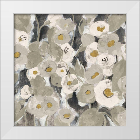 Velvety Florals Neutral II White Modern Wood Framed Art Print by Vassileva, Silvia