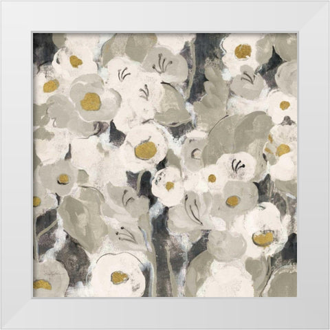 Velvety Florals Neutral III White Modern Wood Framed Art Print by Vassileva, Silvia