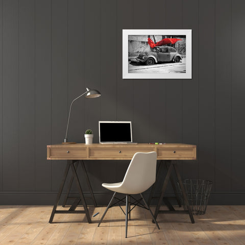 Flow II White Modern Wood Framed Art Print by Marshall, Laura