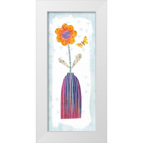 Collage Flower II Border White Modern Wood Framed Art Print by Averinos, Melissa