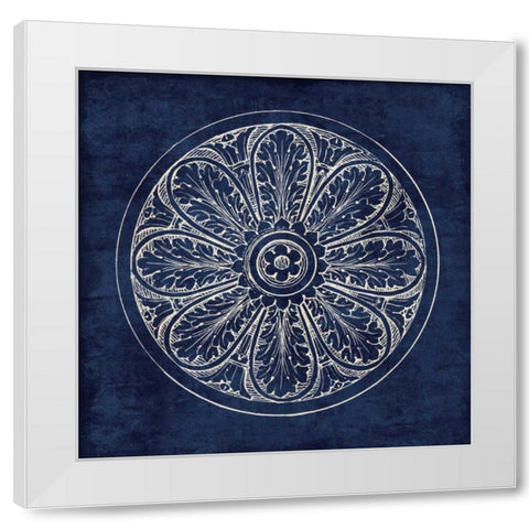 Rosette VIII Indigo White Modern Wood Framed Art Print by Wild Apple Portfolio