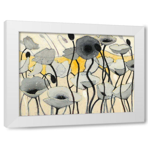 Snow Day Gray Flower White Modern Wood Framed Art Print by Novak, Shirley