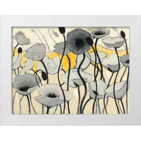 Snow Day Gray Flower White Modern Wood Framed Art Print by Novak, Shirley