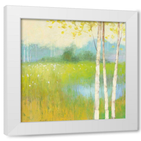 Spring Fling II White Modern Wood Framed Art Print by Purinton, Julia
