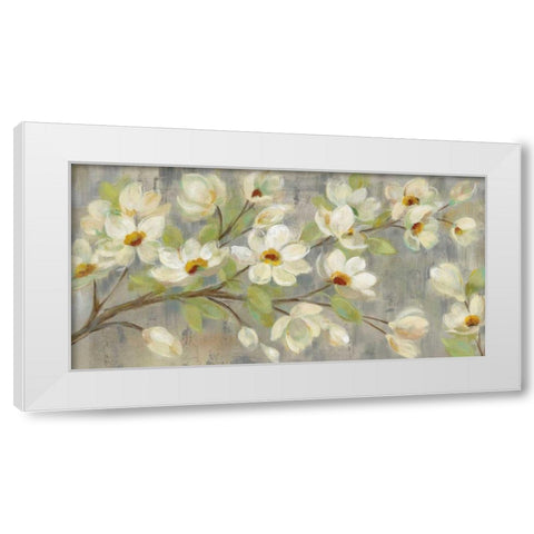 April Branch White Modern Wood Framed Art Print by Vassileva, Silvia