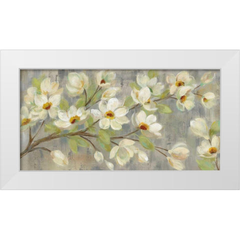April Branch White Modern Wood Framed Art Print by Vassileva, Silvia