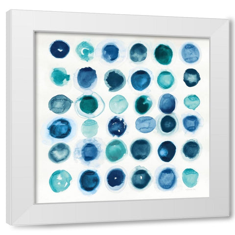 Roundabout Blue White Modern Wood Framed Art Print by Novak, Shirley