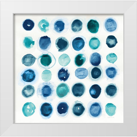 Roundabout Blue White Modern Wood Framed Art Print by Novak, Shirley