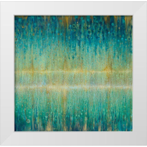 Rain Abstract I White Modern Wood Framed Art Print by Nai, Danhui