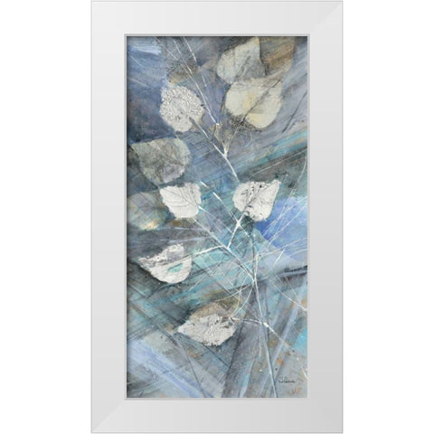 Silver Leaves I White Modern Wood Framed Art Print by Albena, Hristova