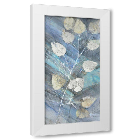 Silver Leaves II White Modern Wood Framed Art Print by Albena, Hristova