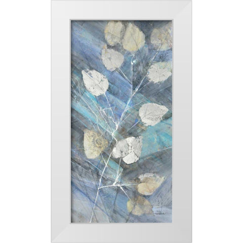 Silver Leaves II White Modern Wood Framed Art Print by Albena, Hristova