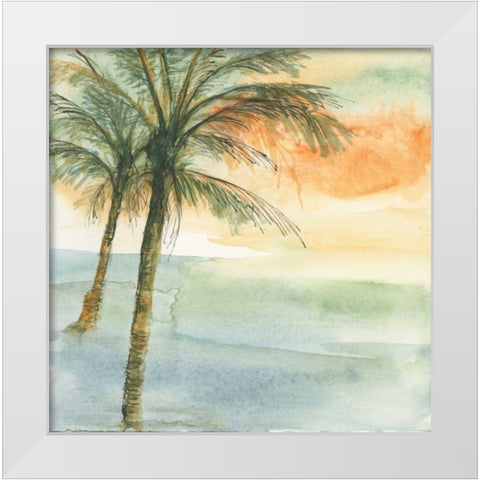 Island Sunset I White Modern Wood Framed Art Print by Paschke, Chris