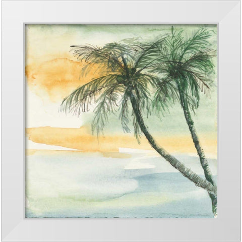 Island Sunset II White Modern Wood Framed Art Print by Paschke, Chris