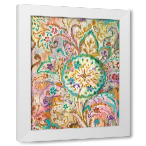 Boho Paisley I White Modern Wood Framed Art Print by Nai, Danhui