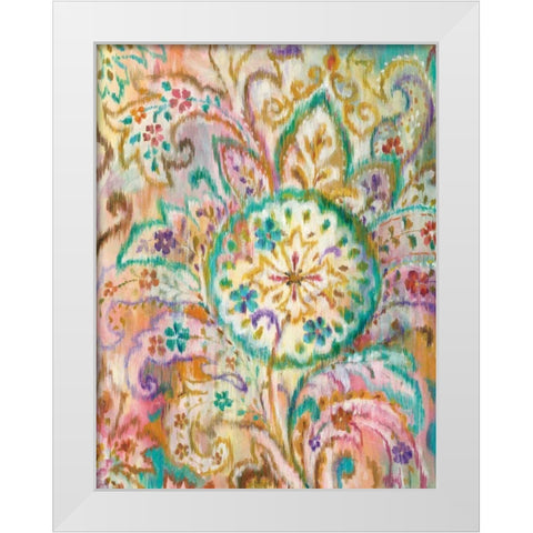 Boho Paisley I White Modern Wood Framed Art Print by Nai, Danhui