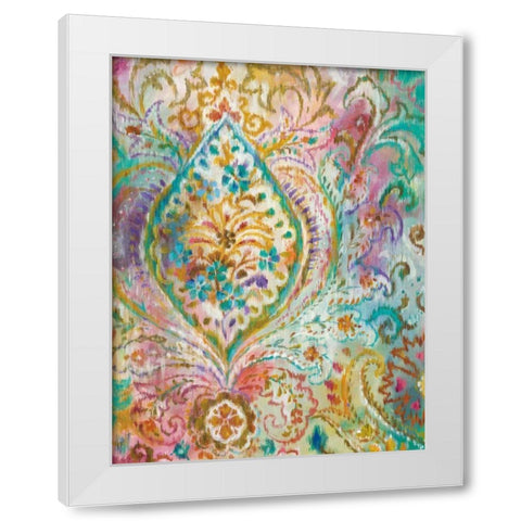 Boho Paisley II White Modern Wood Framed Art Print by Nai, Danhui