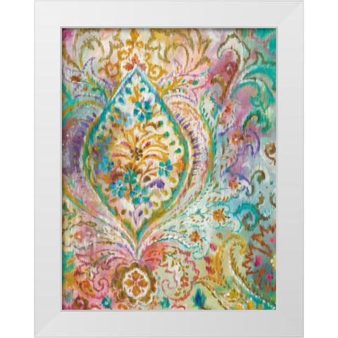 Boho Paisley II White Modern Wood Framed Art Print by Nai, Danhui