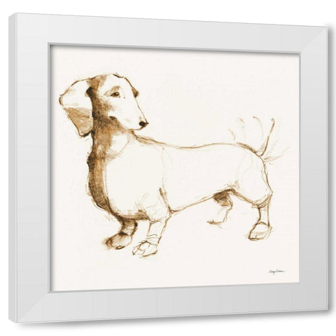 Clio Brown and Orange White Modern Wood Framed Art Print by Tillmon, Avery